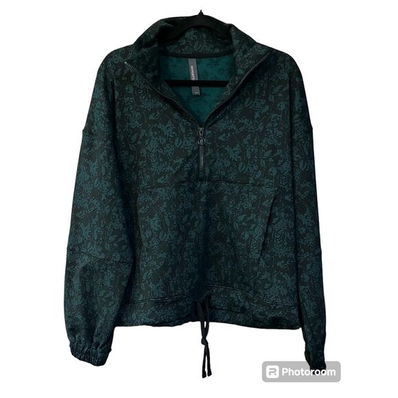NWT Mondetta botanical print quarter zip fleece lined sweatshirt - Picture 2 of 12